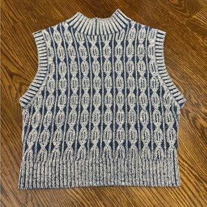 Cider Blue and White Knit Top
